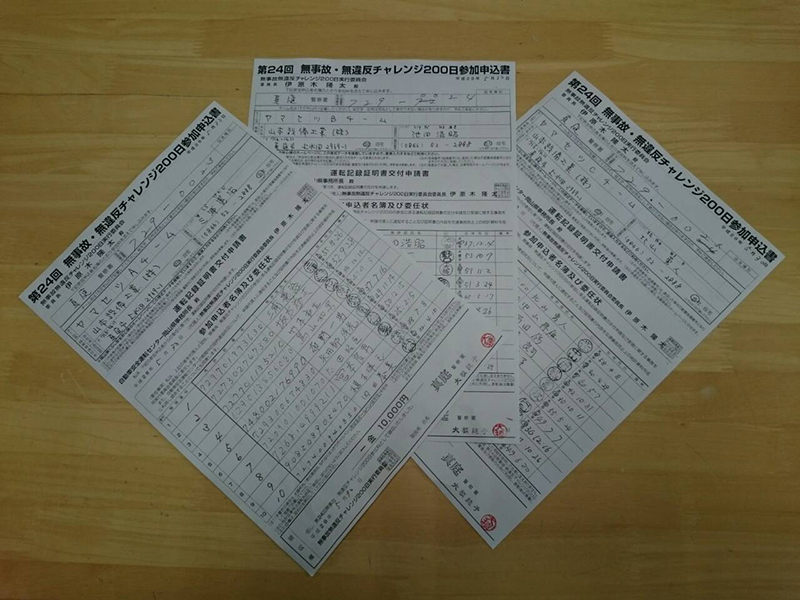 第33回；今回も、第24回無事故・無違反200日にチャレンジします。